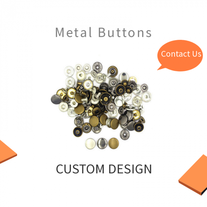 diseño de los botones de la moda del pedido en bloque del proveedor de los botones del metal